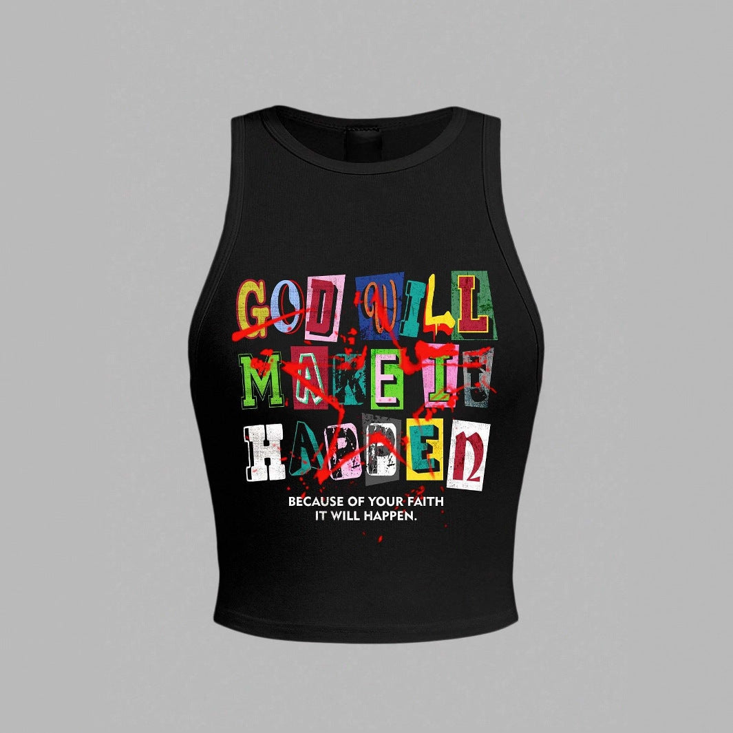Dam Crop-Top med kreativt tryck och modern grafisk design Mirla-Eva Jonsson