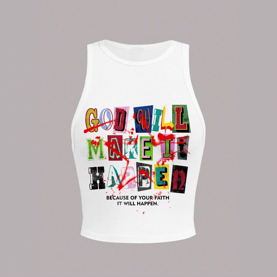 Dam Crop-Top med kreativt tryck och modern grafisk design Mirla-Eva Jonsson