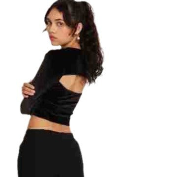 Dam Croppad Långärmad topp med innovativt cut-out-design Mirla-Eva Jonsson