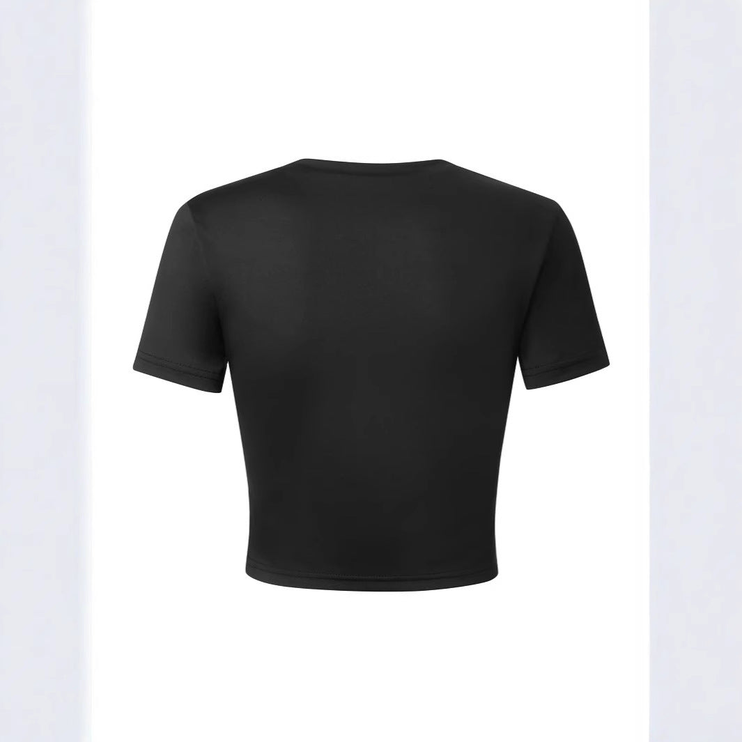 Dam Cropped T-shirt med inspirerande text Mirla-Eva Jonsson