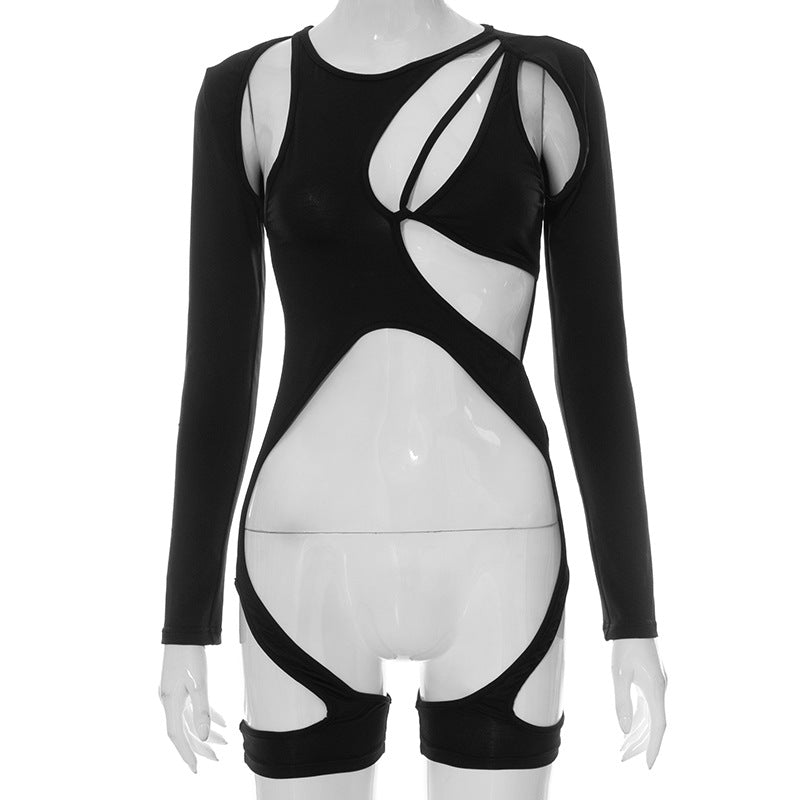 Dam Cut-Out Bodysuit med långa ärmar och sportig design Mirla-Eva Jonsson