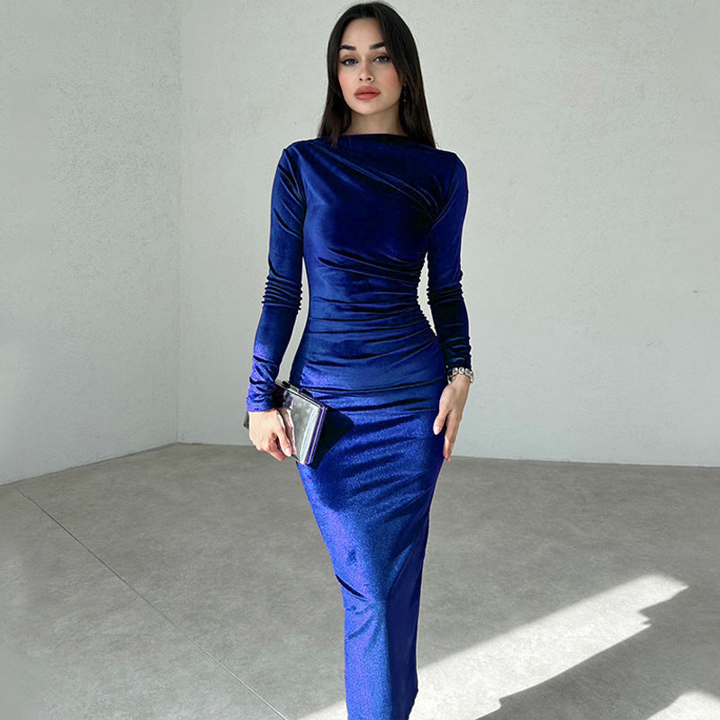 Dam Dam Elegant Långärmad Wrap Klänning Mirla-Eva Jonsson