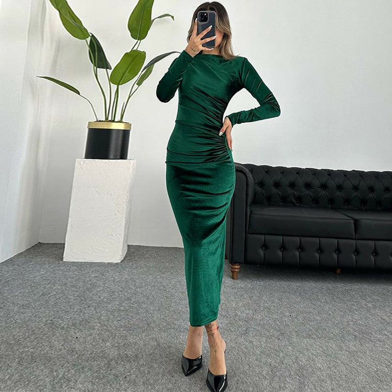 Dam Dam Elegant Långärmad Wrap Klänning Mirla-Eva Jonsson