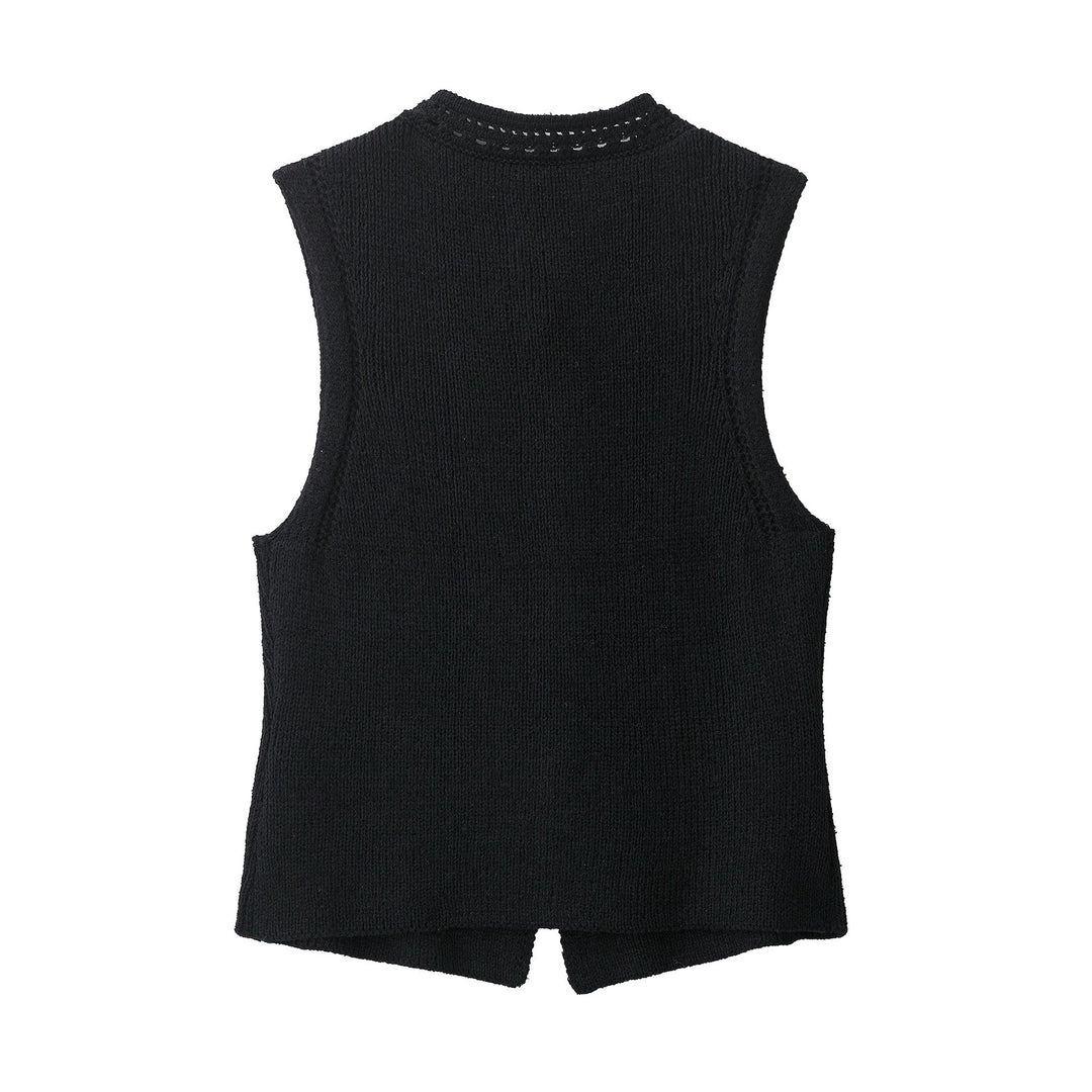 Dam Damenstickad väst med eleganta knapppunkter Eva Jonsson-Eva Jonsson