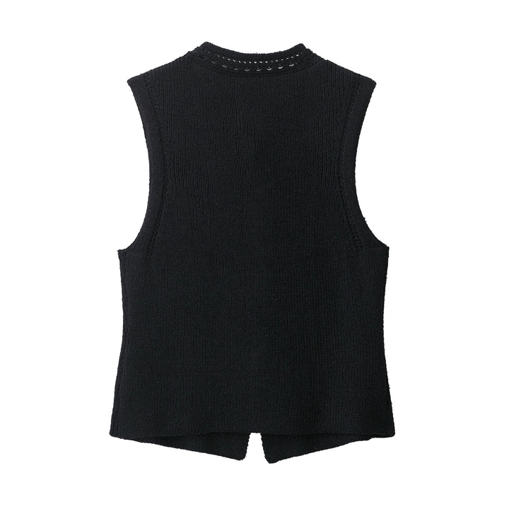 Dam Damenstickad väst med eleganta knapppunkter Eva Jonsson-Eva Jonsson