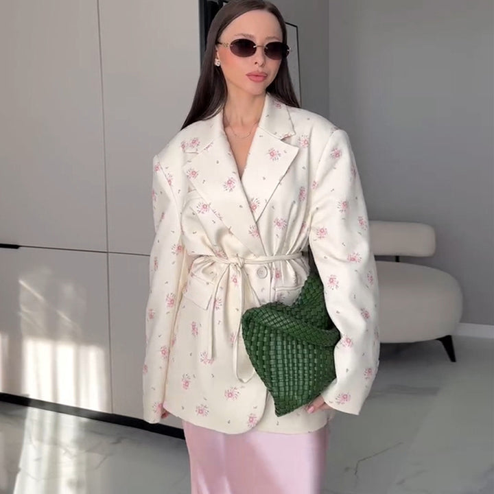 Dam Elegant Blazerjacka med blommiga detaljer Eva Jonsson-Eva Jonsson