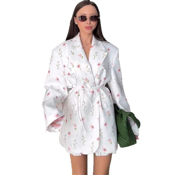 Dam Elegant Blazerjacka med blommiga detaljer Eva Jonsson-Eva Jonsson