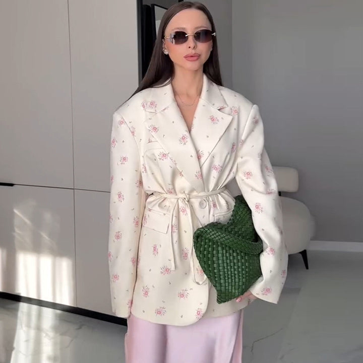 Dam Elegant Blazerjacka med blommiga detaljer Eva Jonsson-Eva Jonsson
