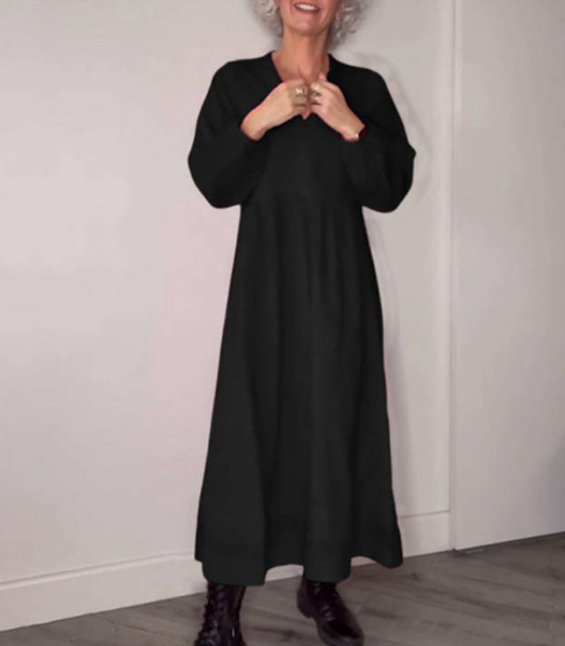 Dam Elegant Maxiklänning med löst snitt och långa ärmar Mirla-Eva Jonsson