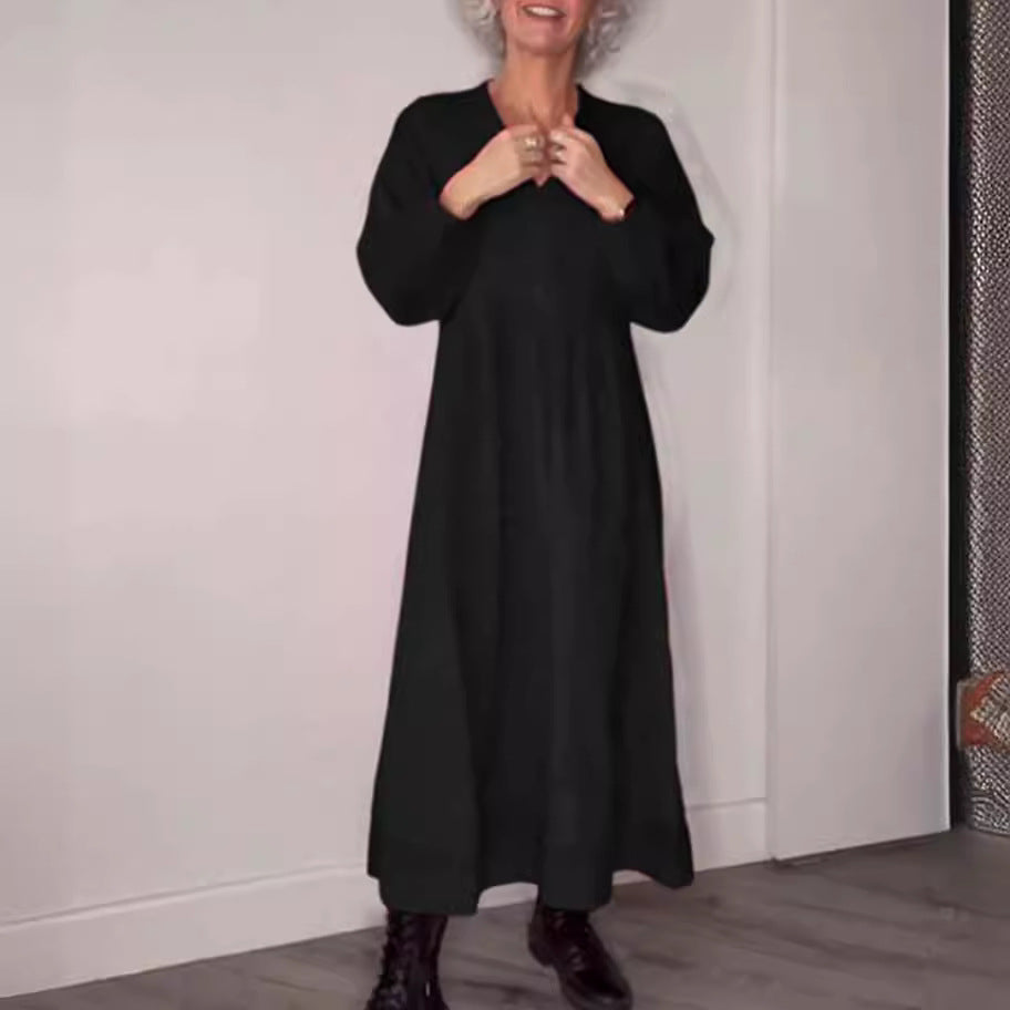 Dam Elegant Maxiklänning med löst snitt och långa ärmar Mirla-Eva Jonsson