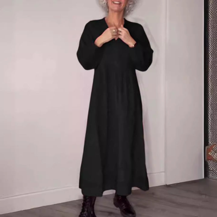 Dam Elegant Maxiklänning med löst snitt och långa ärmar Mirla-Eva Jonsson