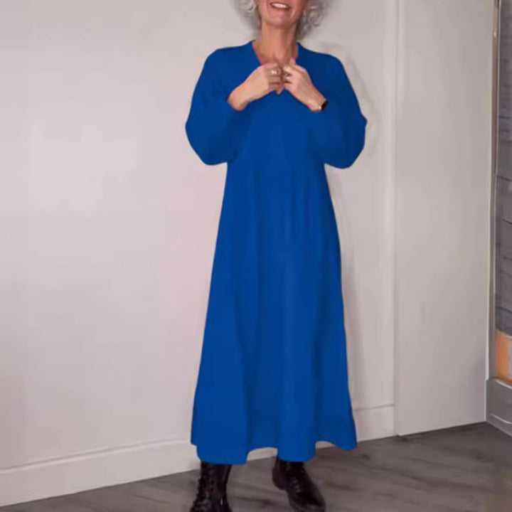 Dam Elegant Maxiklänning med löst snitt och långa ärmar Mirla-Eva Jonsson