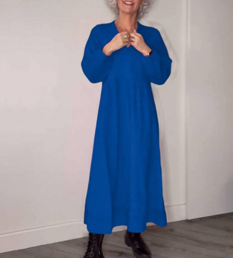 Dam Elegant Maxiklänning med löst snitt och långa ärmar Mirla-Eva Jonsson