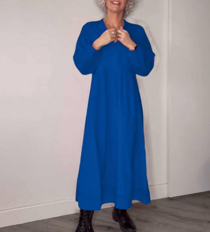 Dam Elegant Maxiklänning med löst snitt och långa ärmar Mirla-Eva Jonsson