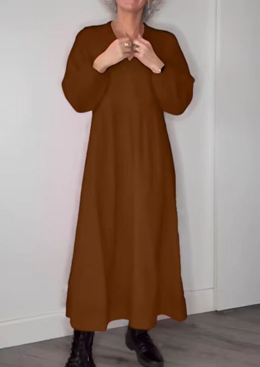 Dam Elegant Maxiklänning med löst snitt och långa ärmar Mirla-Eva Jonsson