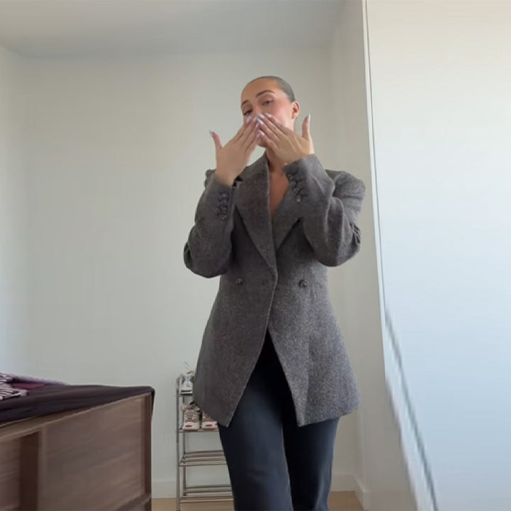 Dam Elegant Oversized Blazer med strukturerat tyg Mirla-Eva Jonsson