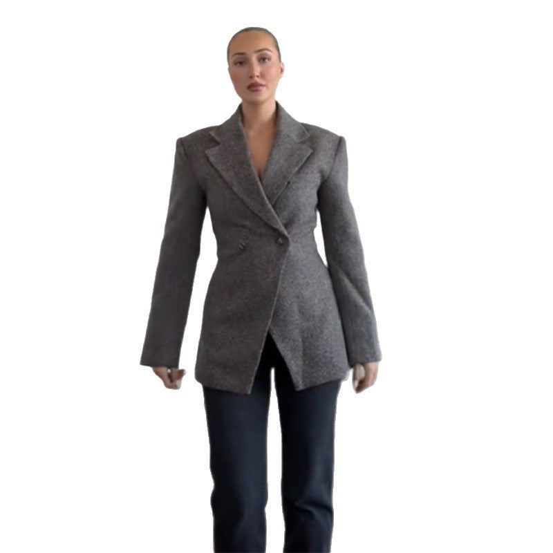 Dam Elegant Oversized Blazer med strukturerat tyg Mirla-Eva Jonsson