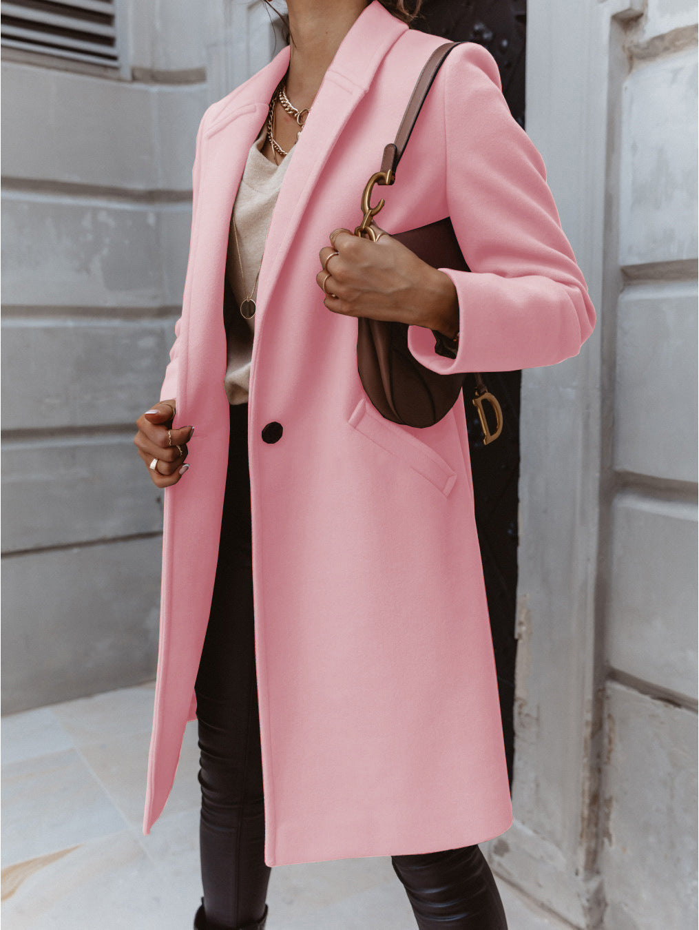 Dam Elegant långärmad ullkappa Mirla-Eva Jonsson