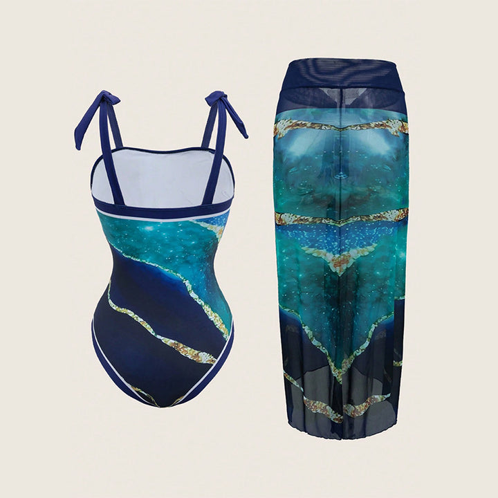 Dam Enstycke Baddräkt med flytande Överkjol Mirla-Eva Jonsson