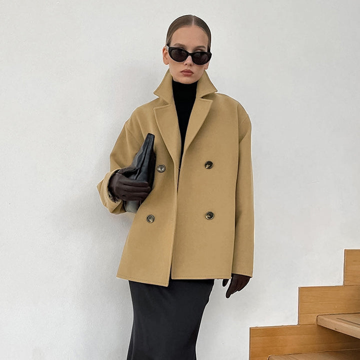 Dam Fashionabel Ull-blandning Blazer med dubbelknapplista Mirla-Eva Jonsson