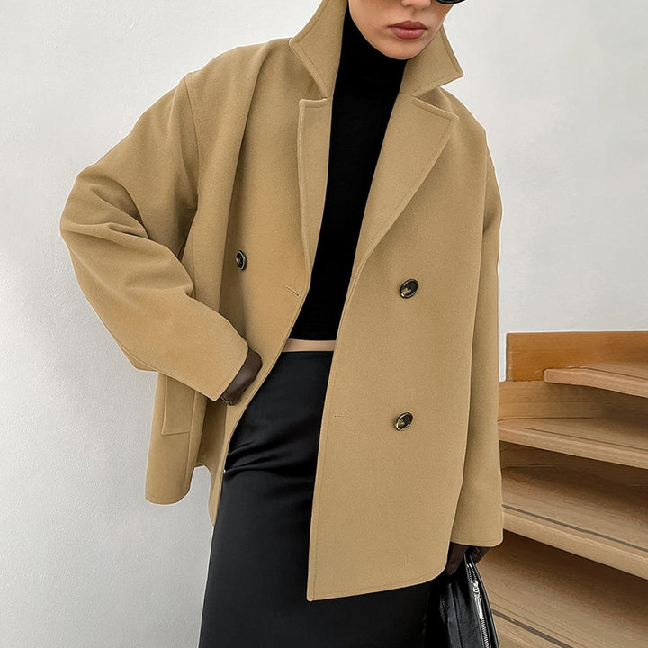 Dam Fashionabel Ull-blandning Blazer med dubbelknapplista Mirla-Eva Jonsson