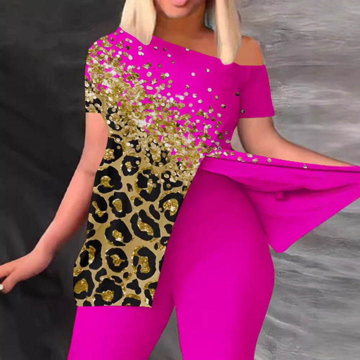 Dam Figurformad Jumpsuit med Off-Shoulder Design och Glamourösa Accenter Mirla-Eva Jonsson