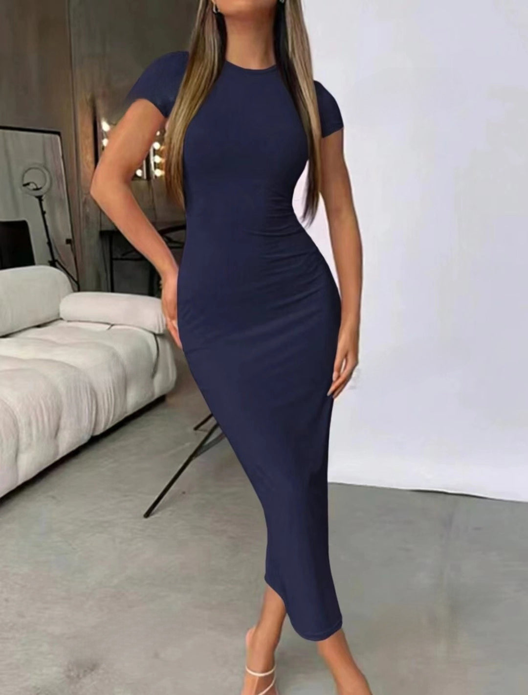 Dam Figurformande Midikleid Mirla-Eva Jonsson