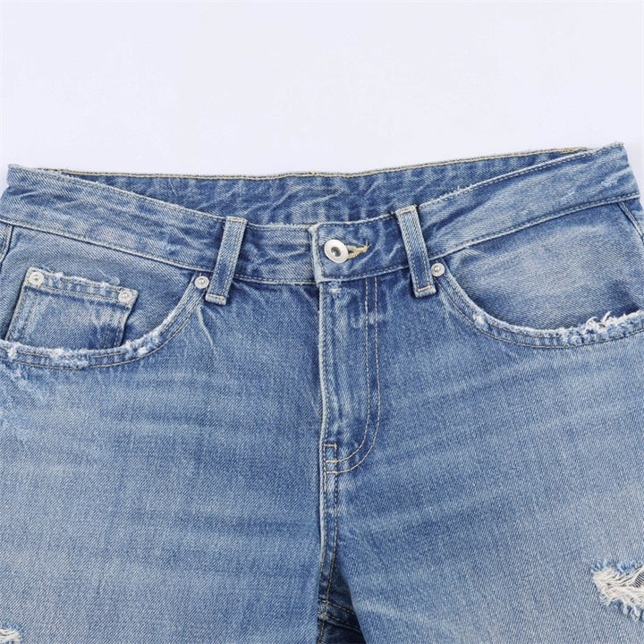 Dam Flared Jeans i Used-Look med fransar och förstörda detaljer Mirla-Eva Jonsson