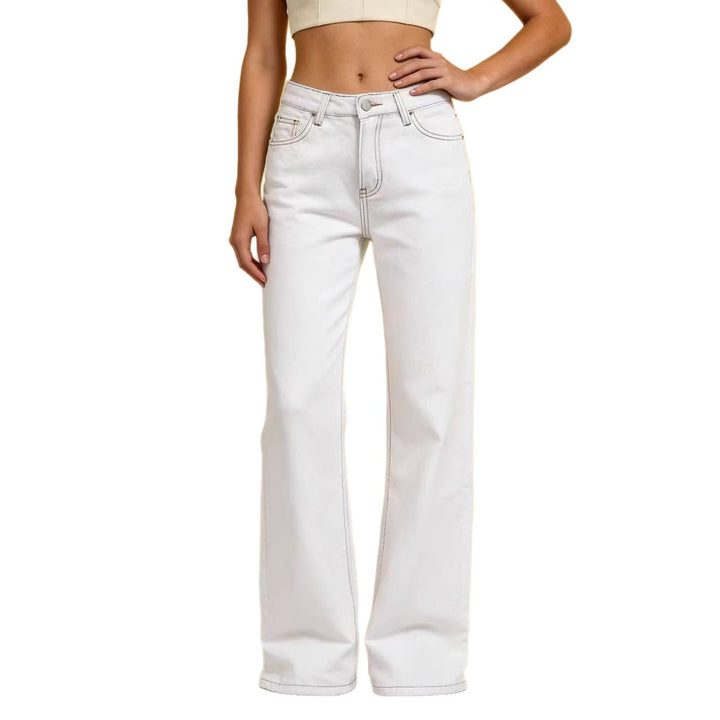 Dam Flared Jeans med hög midja och eleganta sömnadsdetaljer Mirla-Eva Jonsson