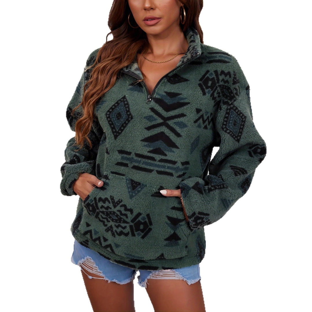 Dam Fleece-tröja med moderiktig etno-mönster Eva Jonsson-Eva Jonsson