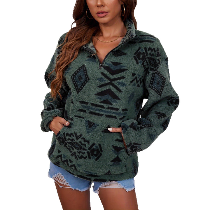 Dam Fleece-tröja med moderiktig etno-mönster Eva Jonsson-Eva Jonsson