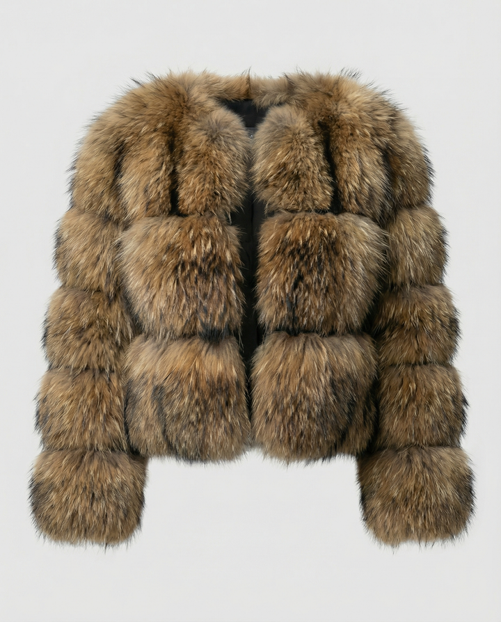 Dam Fuskpälsjacka med Kort & Fluffig Design | Eva Jonsson-Eva Jonsson