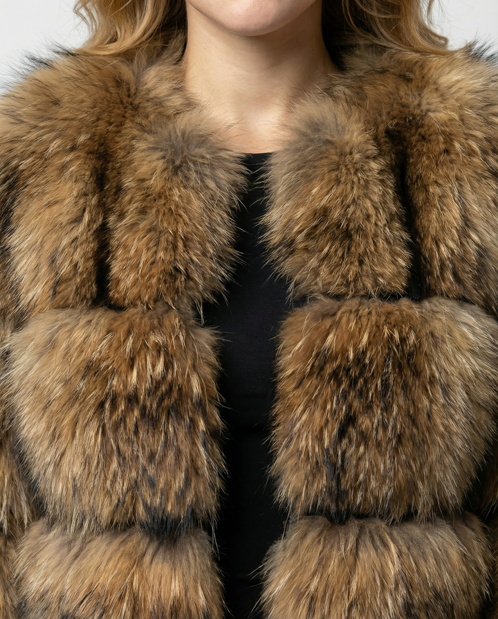 Dam Fuskpälsjacka med Kort & Fluffig Design | Eva Jonsson-Eva Jonsson