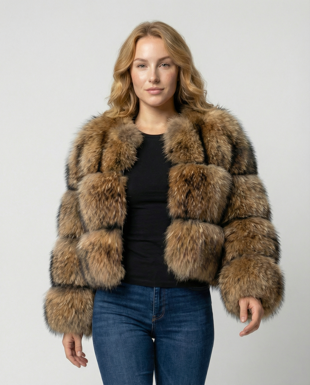 Dam Fuskpälsjacka med Kort & Fluffig Design | Eva Jonsson-Eva Jonsson