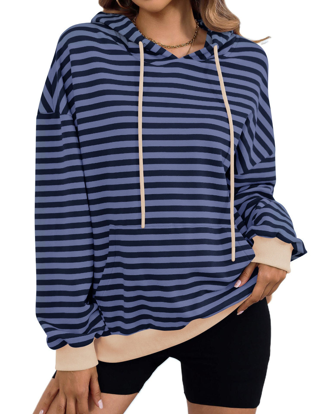Dam Gestelad Hoodie med Stilig Känguruficka Mirla-Eva Jonsson