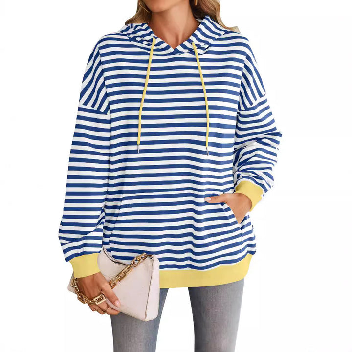 Dam Gestelad Hoodie med Stilig Känguruficka Mirla-Eva Jonsson