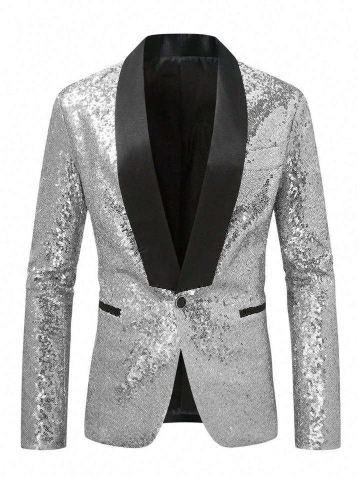 Dam Glamourös Pärl Glitter-kavaj med satinrevers Mirla-Eva Jonsson