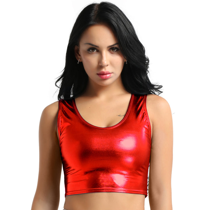Dam Glänsande Crop Top i Modern Stil Mirla-Eva Jonsson