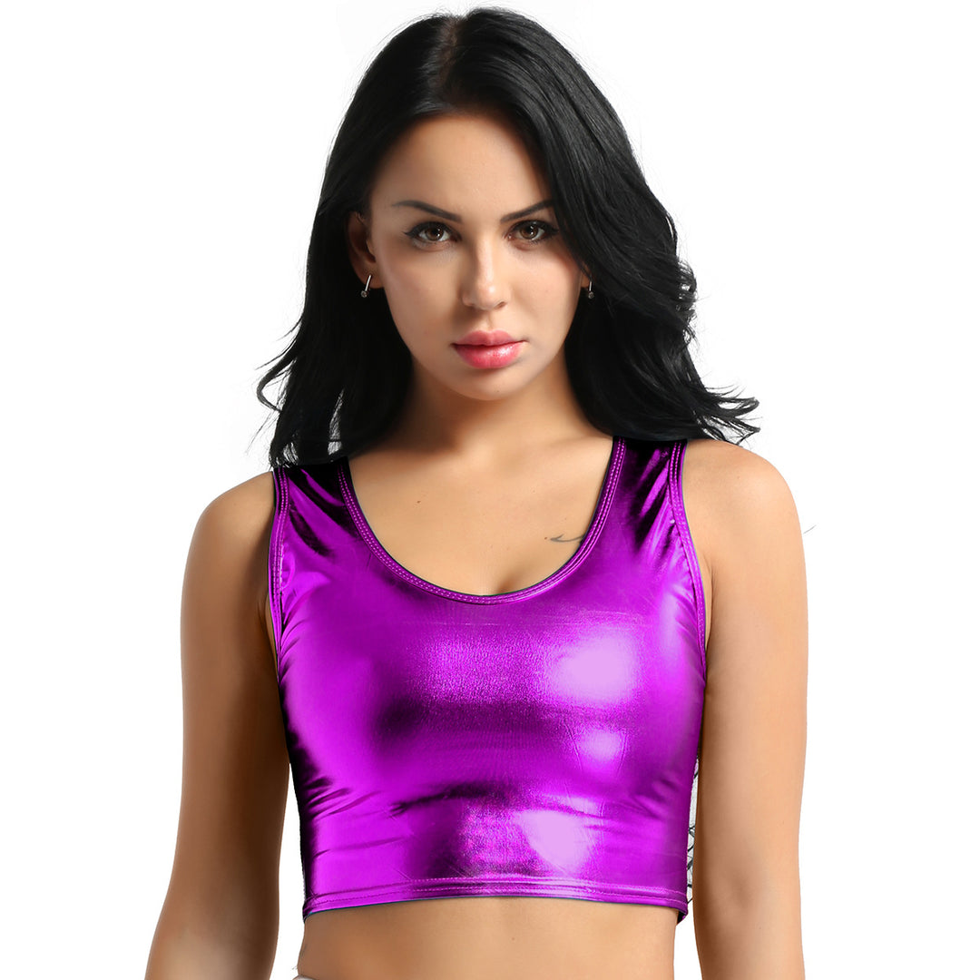 Dam Glänsande Crop Top i Modern Stil Mirla-Eva Jonsson