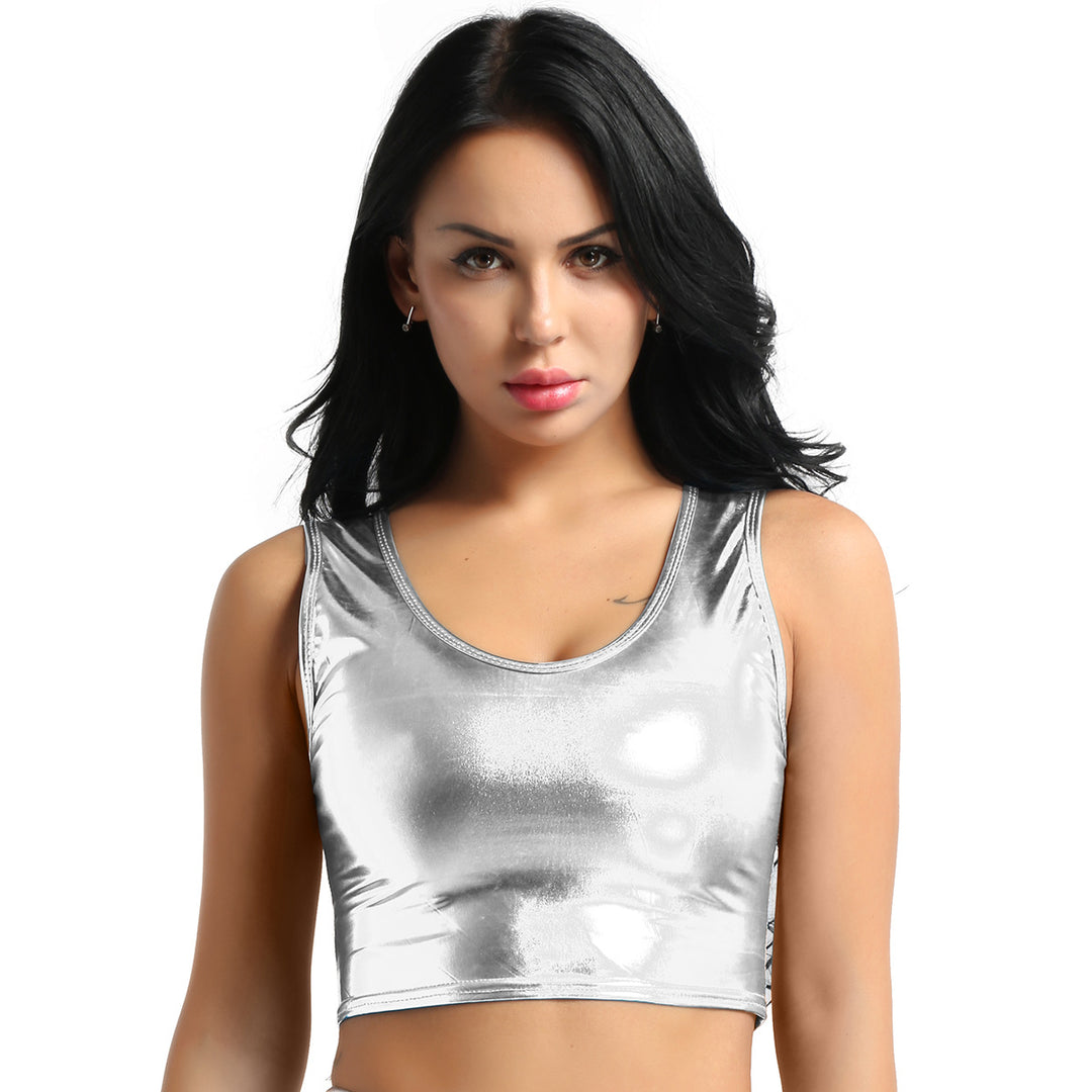 Dam Glänsande Crop Top i Modern Stil Mirla-Eva Jonsson