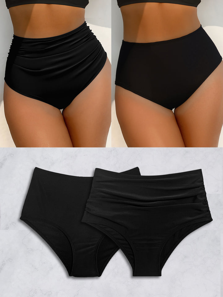 Dam High-waisted bikini bottom with versatile gathering element and figure-shaping cut Mirla-Eva Jonsson