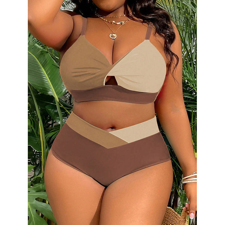 Dam Högskuren Bikini med kreativ färgblock-design Mirla-Eva Jonsson