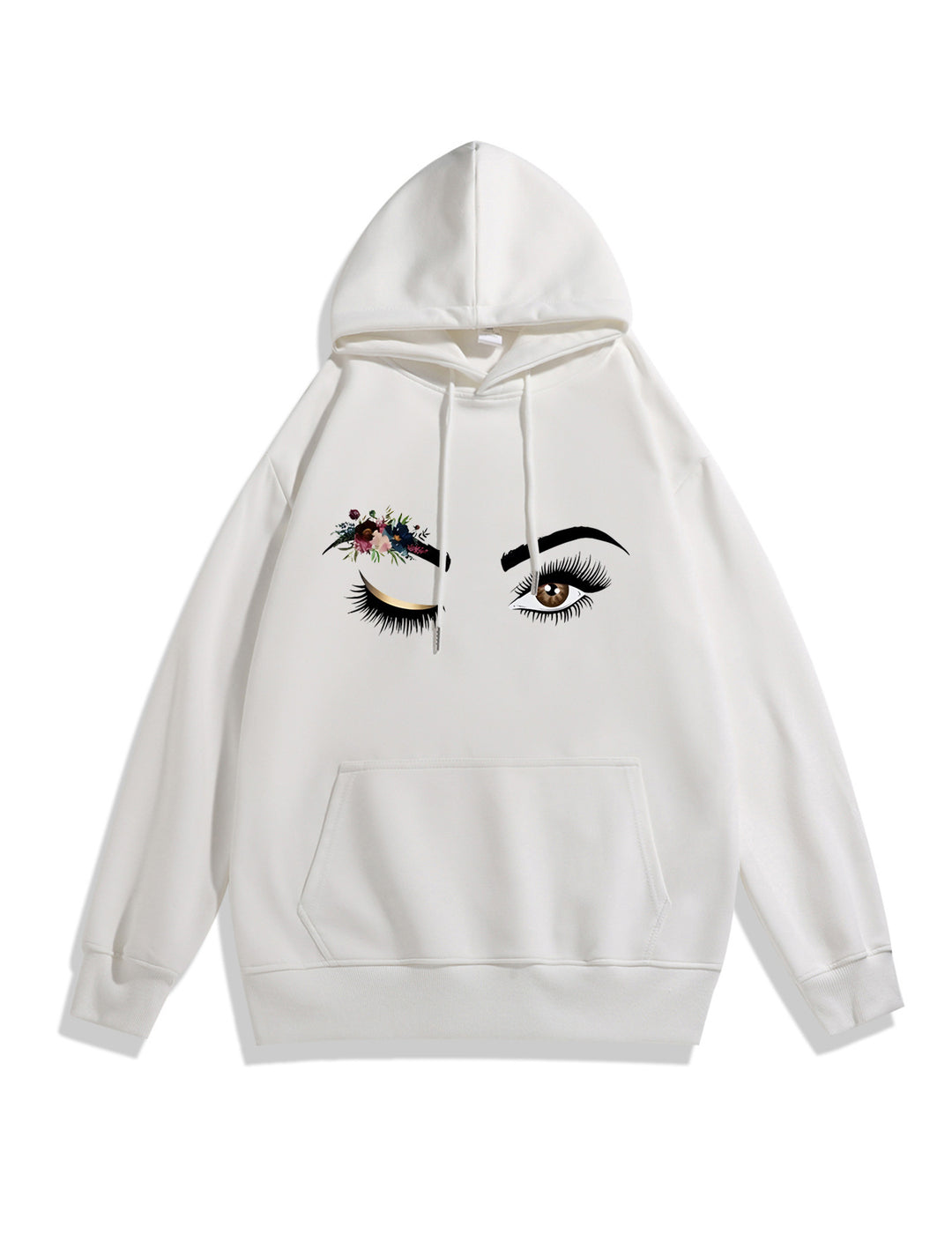 Dam Hoodie med Kreativt Öga Motiv Mirla-Eva Jonsson