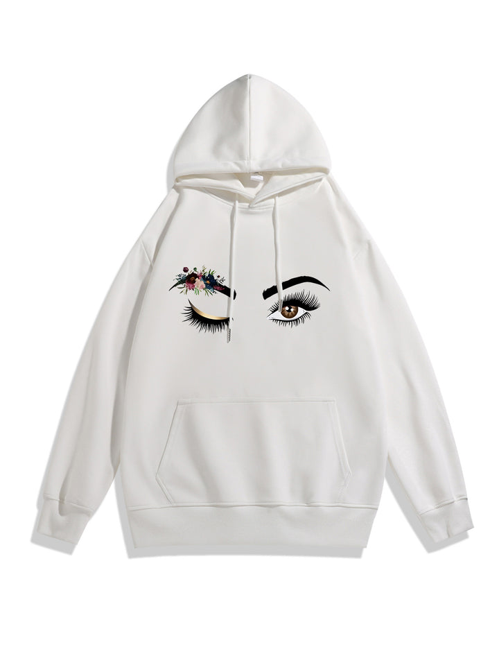 Dam Hoodie med Kreativt Öga Motiv Mirla-Eva Jonsson