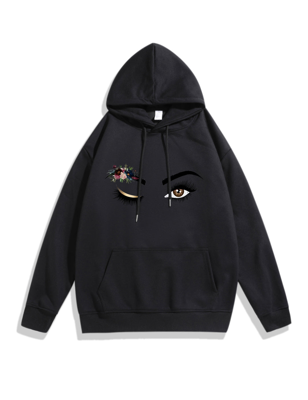 Dam Hoodie med Kreativt Öga Motiv Mirla-Eva Jonsson
