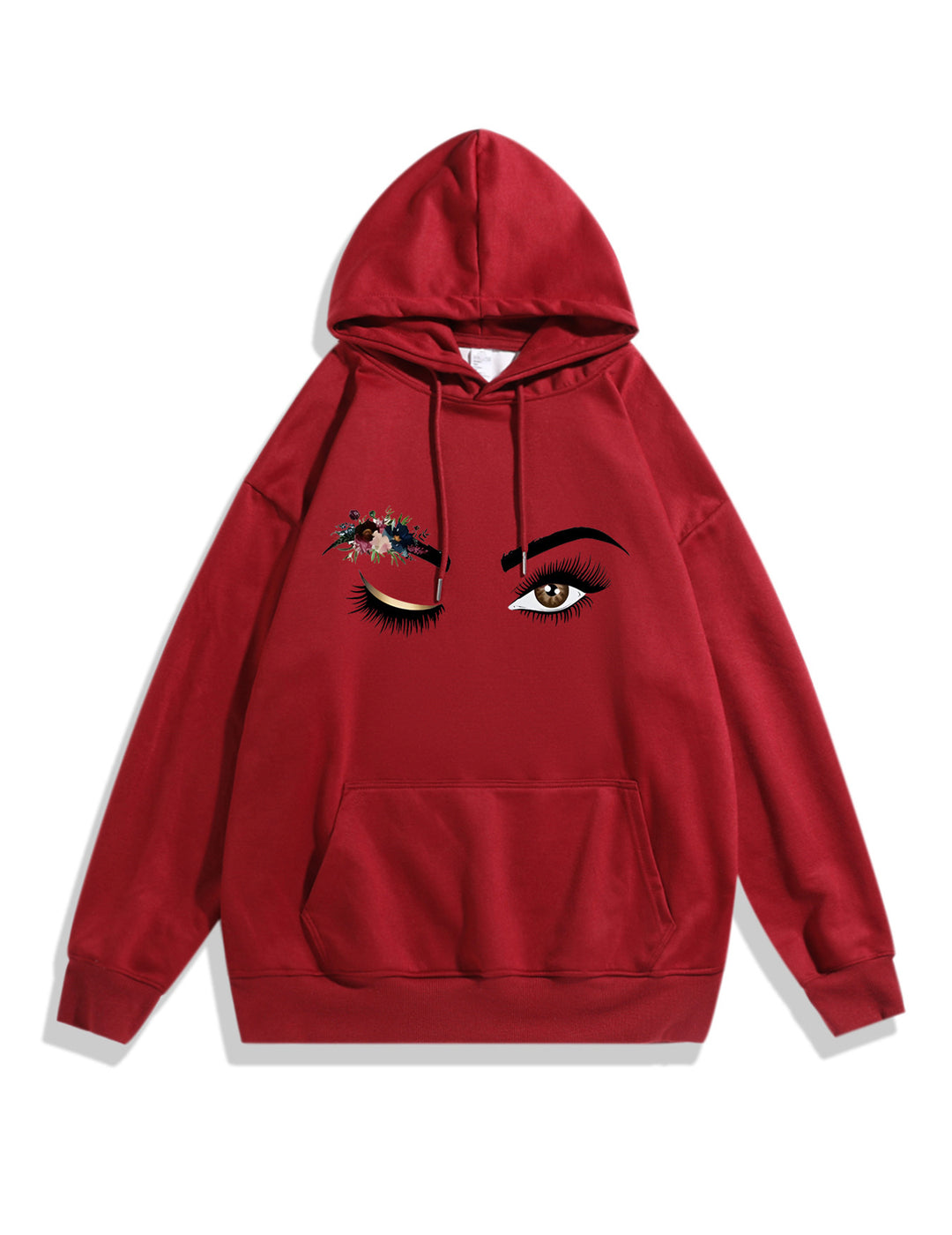 Dam Hoodie med Kreativt Öga Motiv Mirla-Eva Jonsson