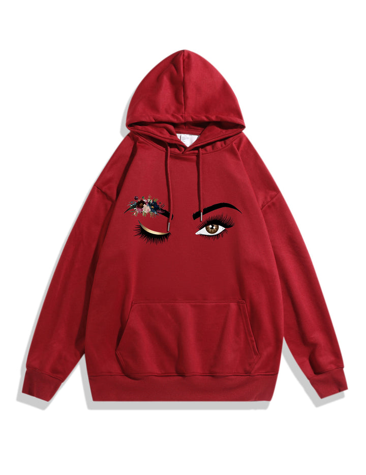 Dam Hoodie med Kreativt Öga Motiv Mirla-Eva Jonsson