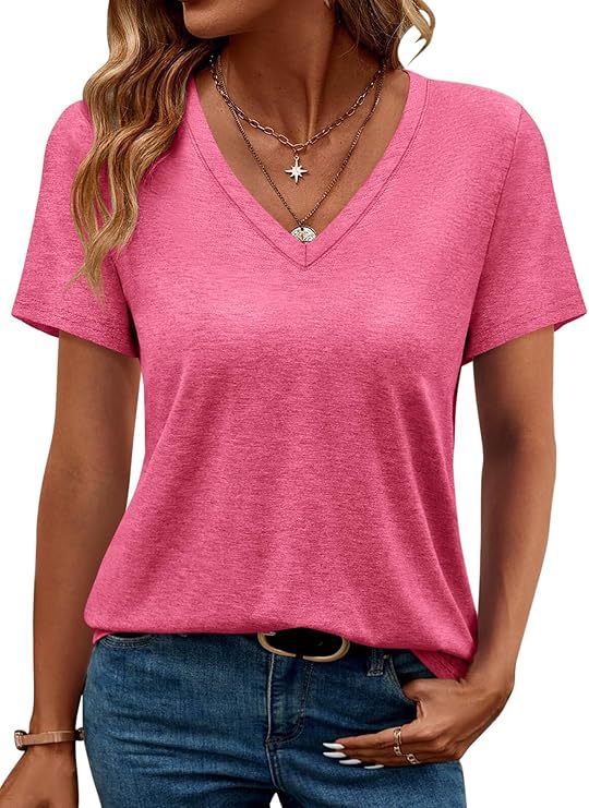 Dam K V-ringad T-shirt i mjuk singeljersey Eva Jonsson-Eva Jonsson