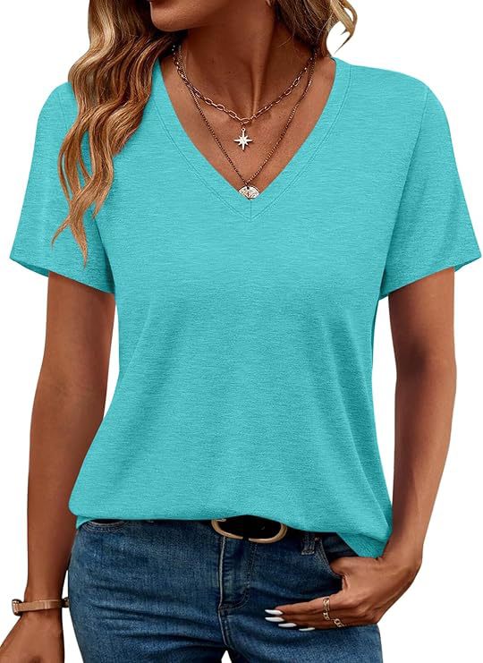 Dam K V-ringad T-shirt i mjuk singeljersey Eva Jonsson-Eva Jonsson