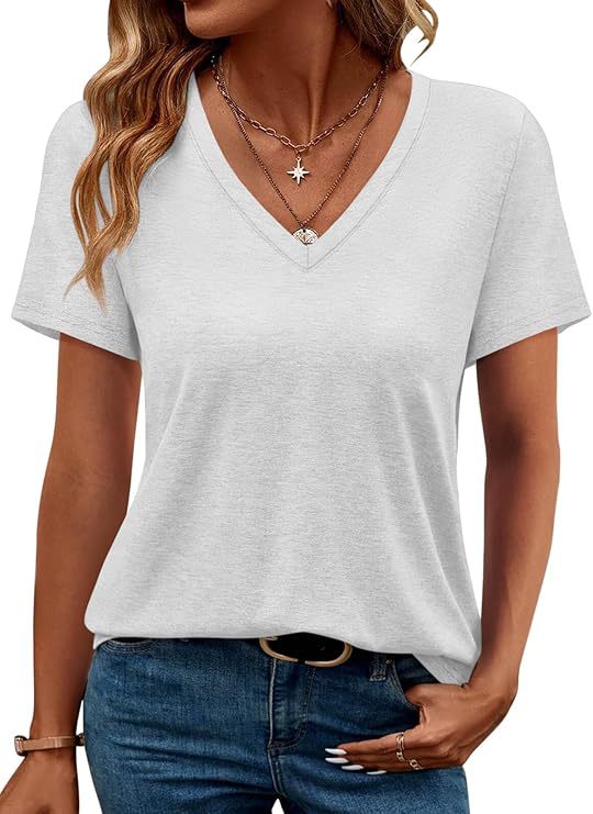 Dam K V-ringad T-shirt i mjuk singeljersey Eva Jonsson-Eva Jonsson